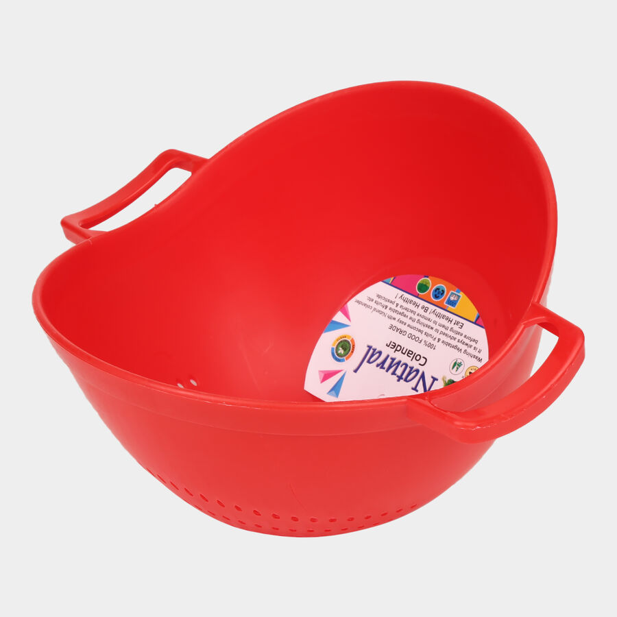 Red Plastic Colander, , large image number null