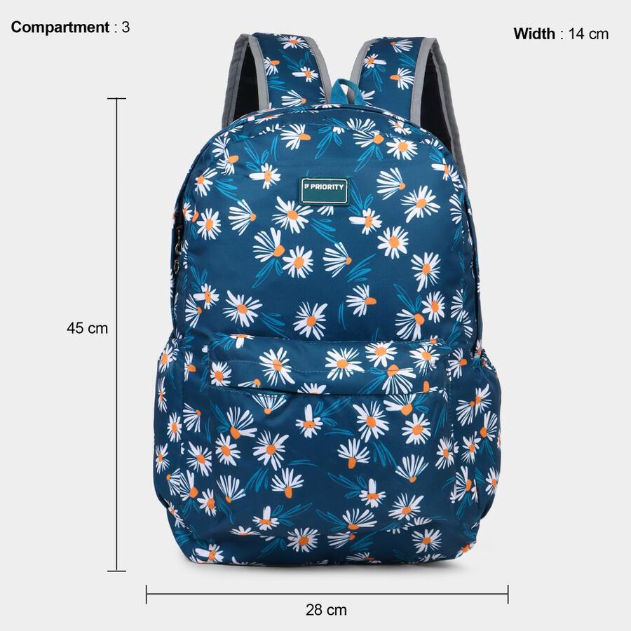 Women's Blue Fabric Backpack, , large image number null