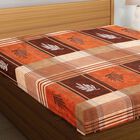 Brown Microfiber Double Bedsheet with Pillow Cover, , small