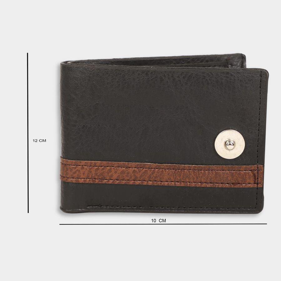 Men's Black Polyurethane Wallet, , large image number null