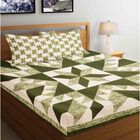 125 GSM Green Microfiber Double Bedsheet With Pillow Cover, , small image number null