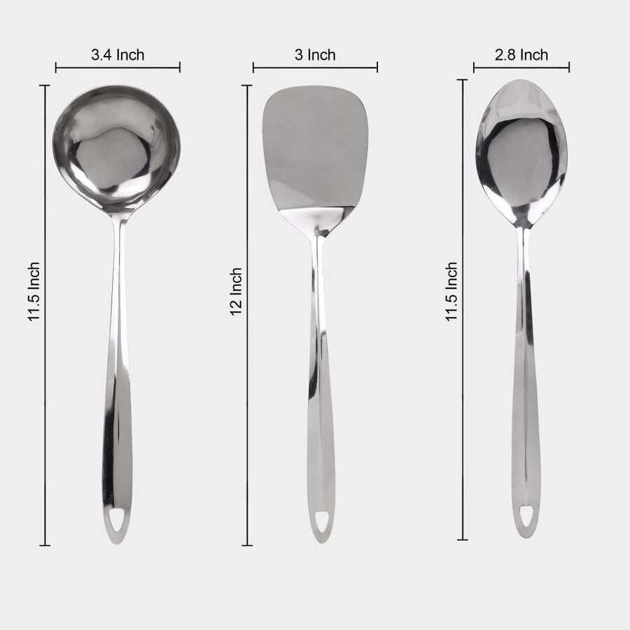Steel Kitchen Tool Set, Set of 3, , large image number null