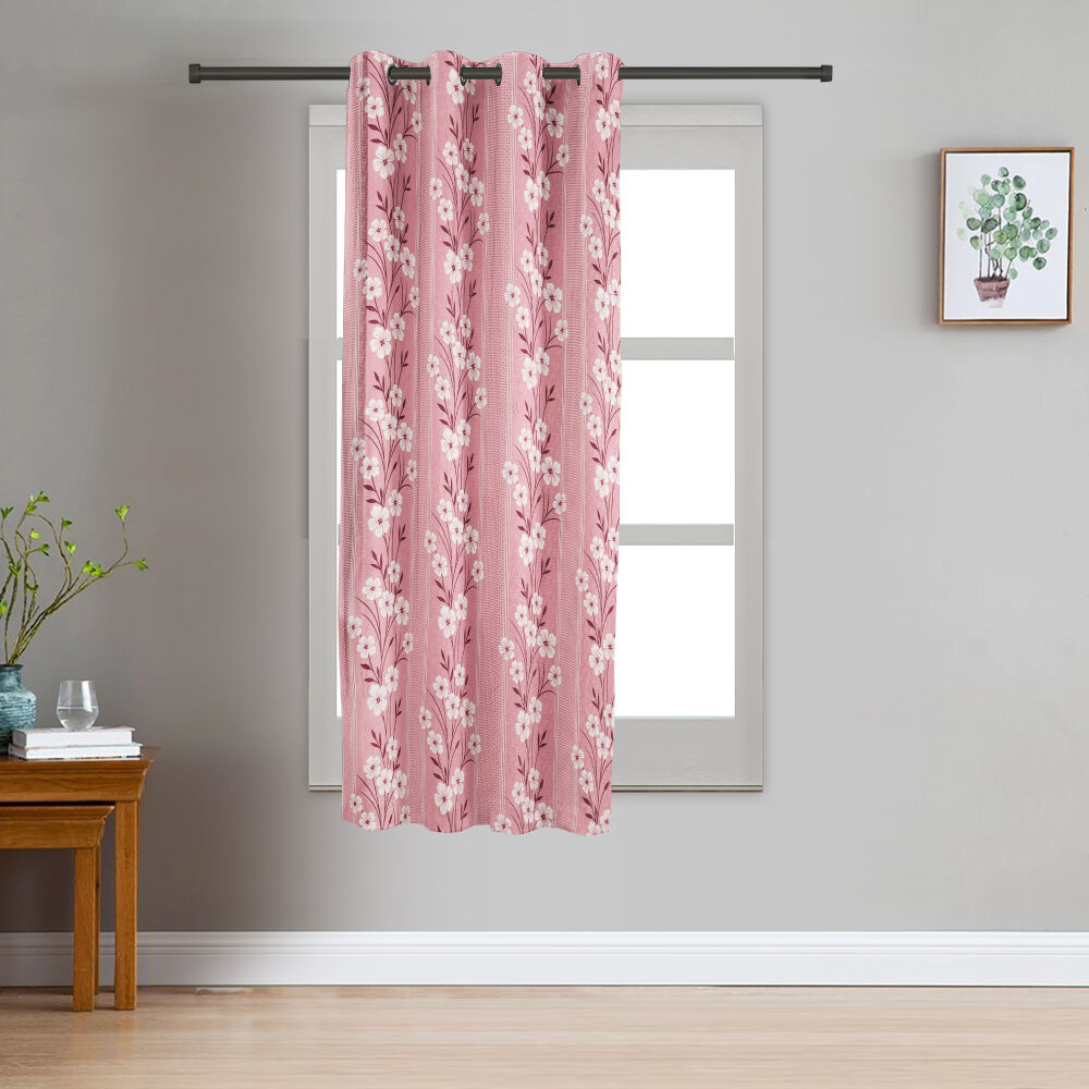 Home Beautiful                         5 ft. Pink Polyester Curtain
