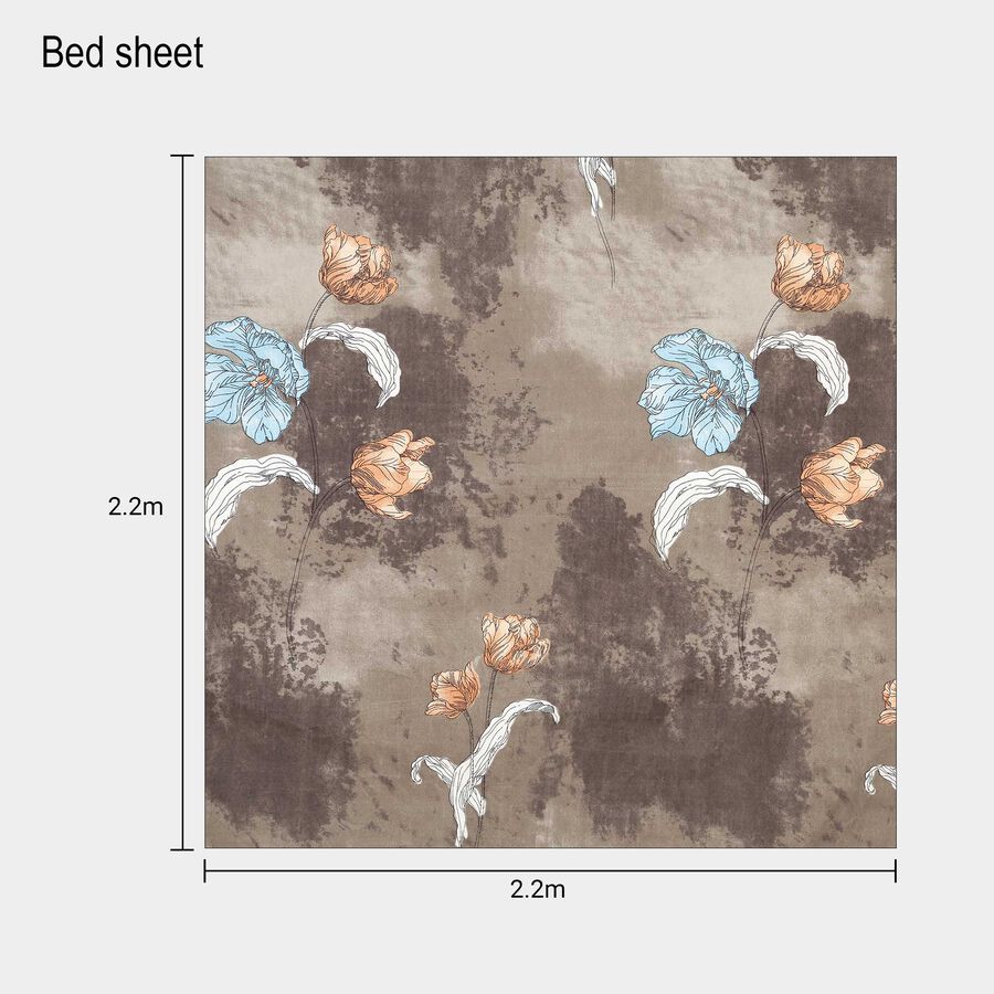 110 GSM Microfiber Double Bedsheet With 2 Pillow Covers, , large image number null