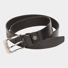 Men's Black Leather Casual Belt, , small image number null