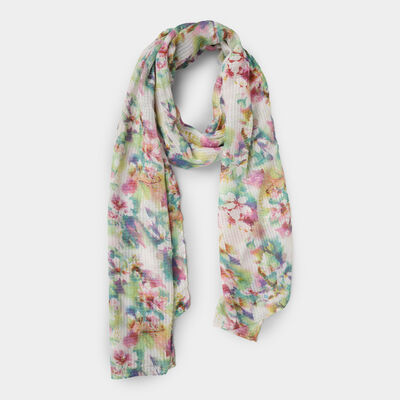 Women's Off-White Fabric Scarf