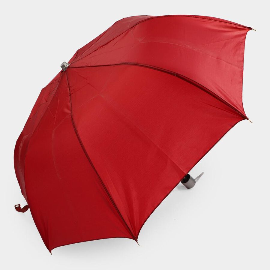 Men's Maroon Polyester Umbrella, , large