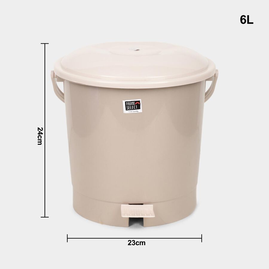 6 L Plastic Dustbin, , large image number null
