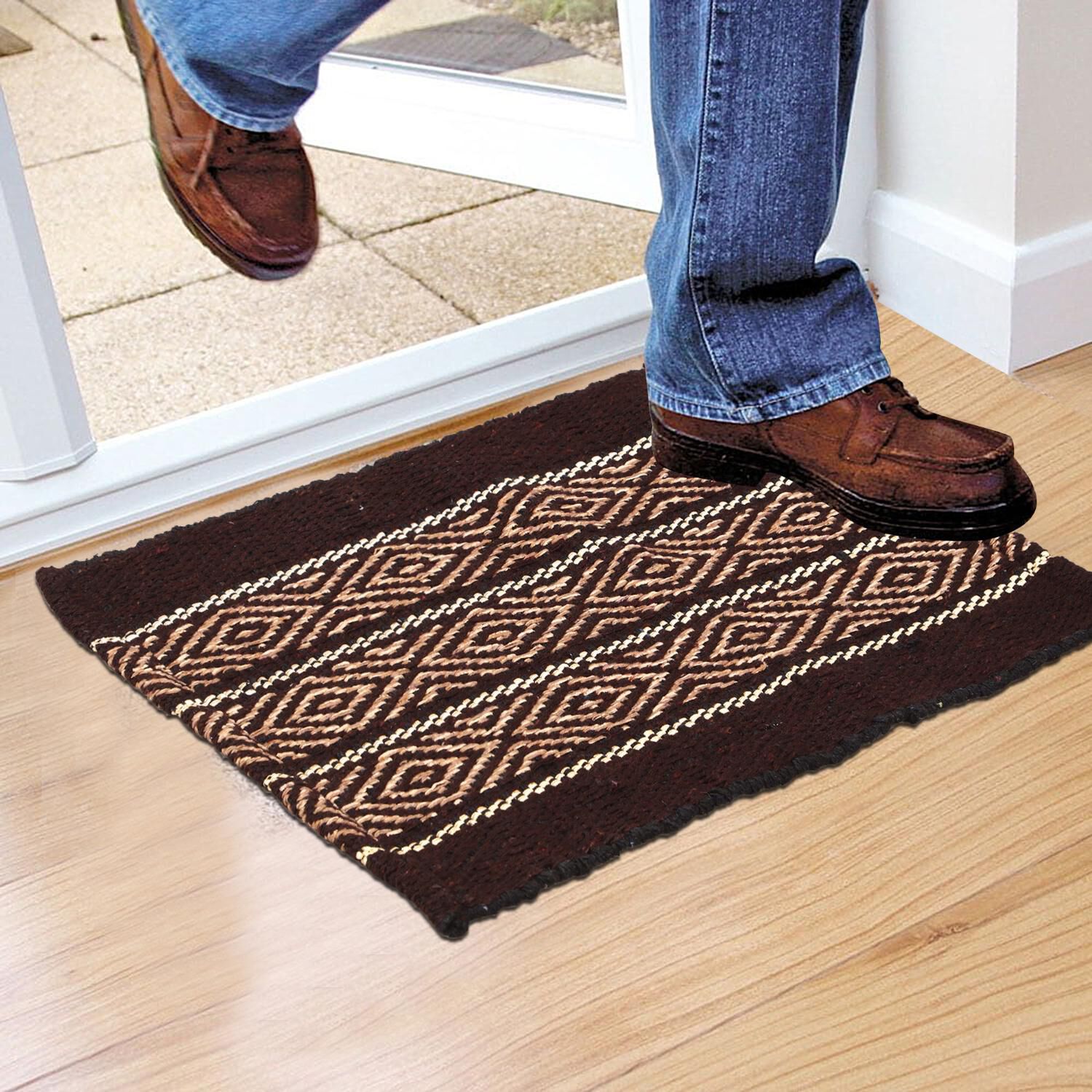 Home Beautiful                         Brown Polyester Cotton Door Mat
