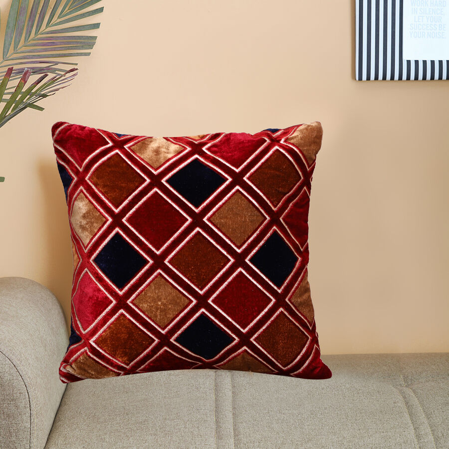 Brown Polyester Cushion Cover, , large image number null
