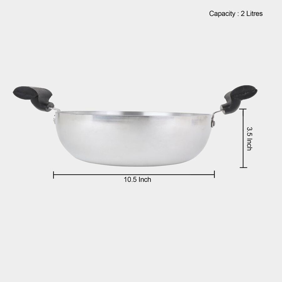 2 L Aluminum Kadhai, Induction Compatible, , large image number null
