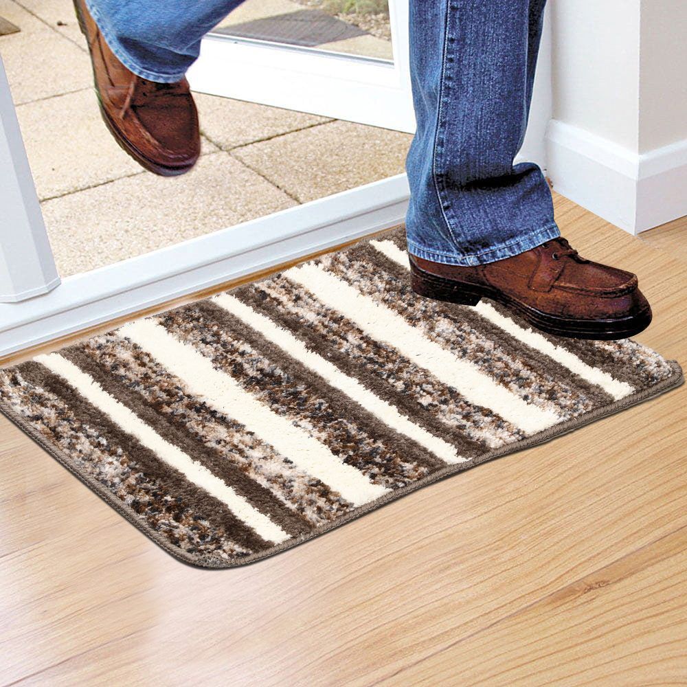 Home Beautiful                         Anti-Skid Beige Polyester Door Mat