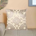 Beige Embroidered Cushion Cover, , small