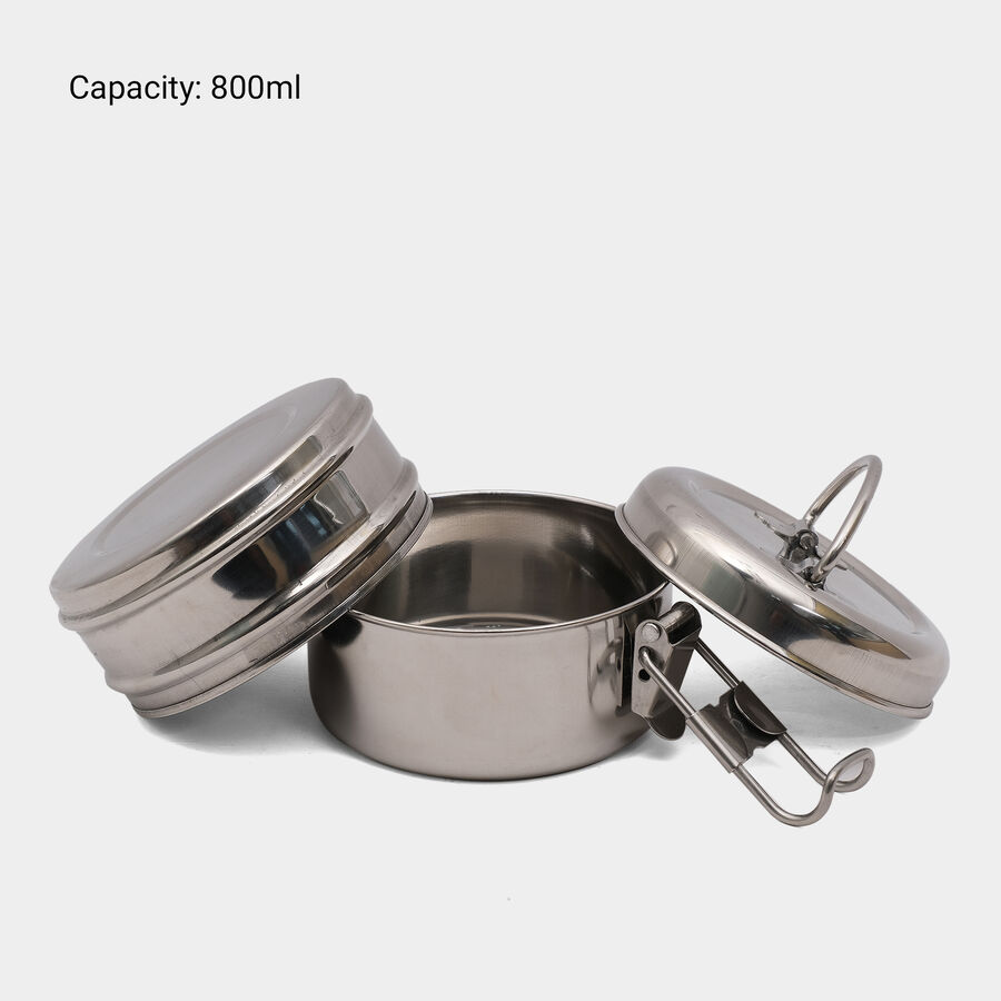 Stainless Steel Clip Tiffin - 2 Pcs., , large image number null
