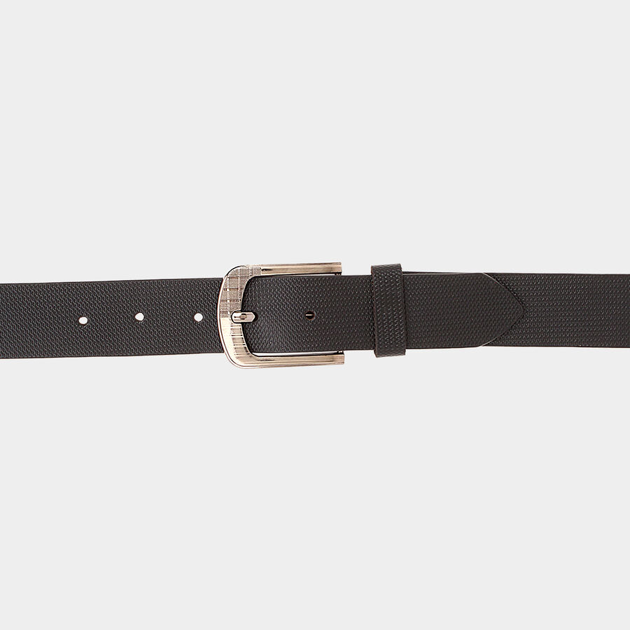 Men's Black Leather Casual Belt, , large image number null