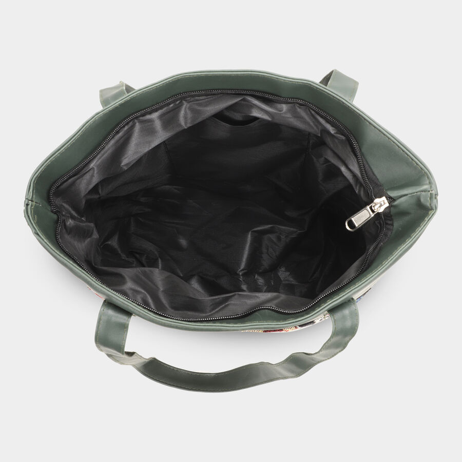 Women's Green Polyurethane Tote Bag, , large image number null
