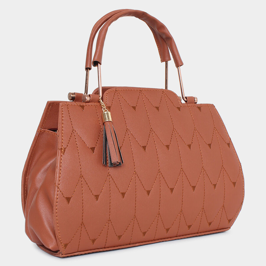 Women Embroidered Tan Handbag, , large image number null
