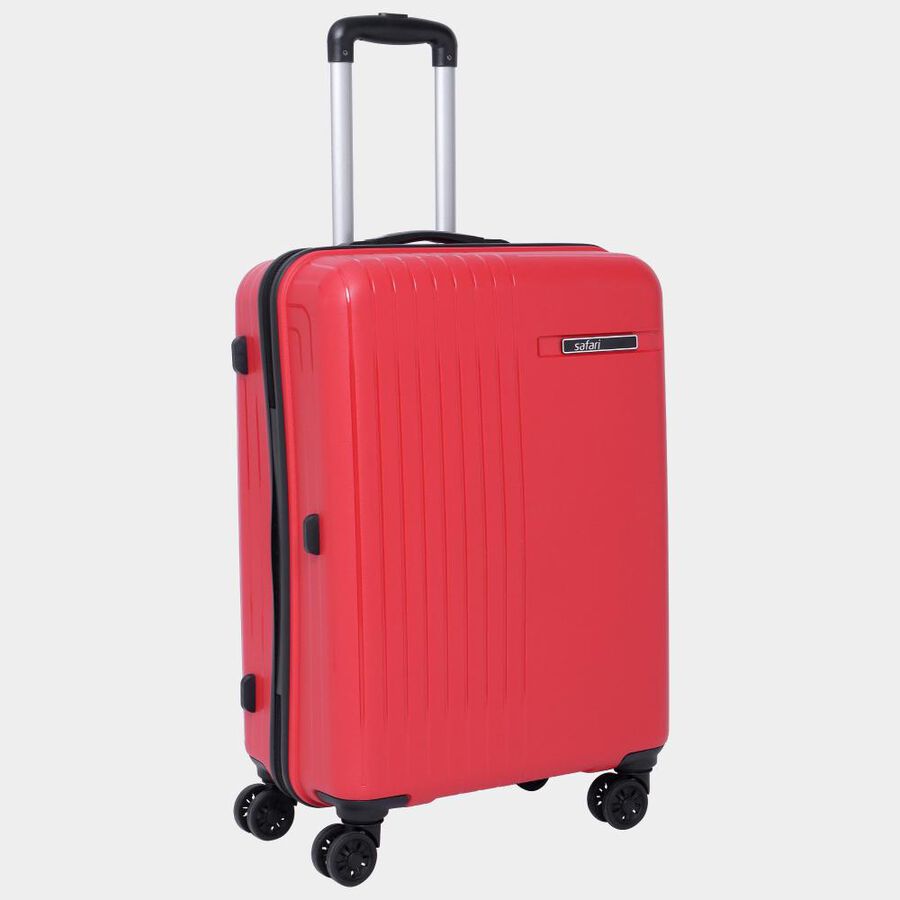 8-Wheel Red PVC Matee Hard Case Trolley, Medium, , large image number null