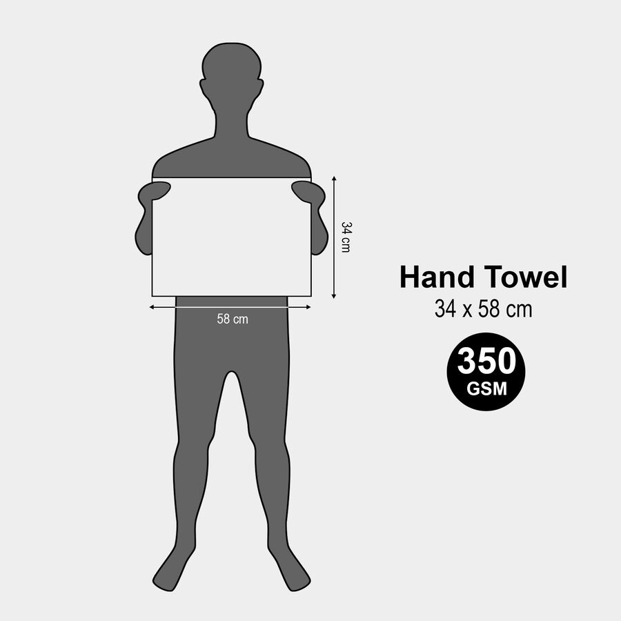Cotton Hand Towel, 350 GSM, 34 X 58 cm, , large image number null
