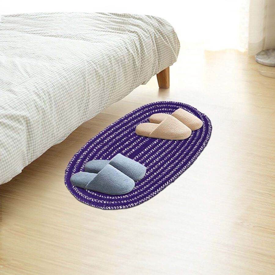 Blue Polyester Cotton Door Mat, , large image number null