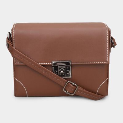 Women Brown Polyurethane Handbag