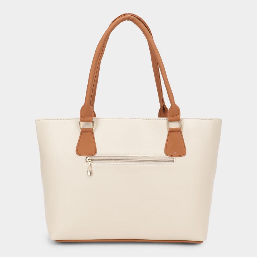 Women's Off-White Pu Handbag , , large