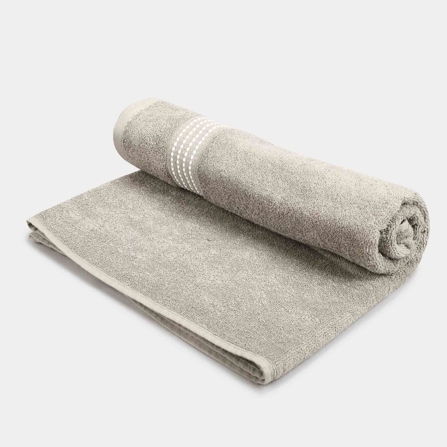 370 GSM Grey Cotton Bath Towel, , large