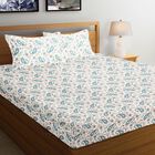 110 GSM Blue Microfiber Double Bedsheet With Pillow Cover, , small image number null