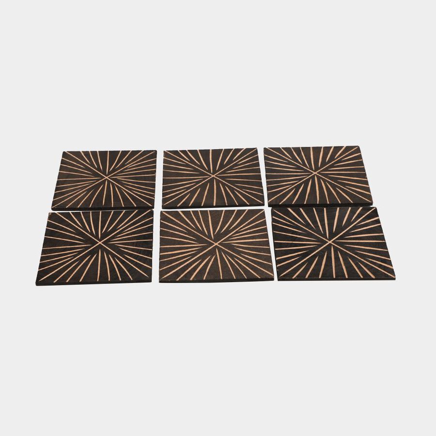 Wood Coaster, Set of 6, , large image number null