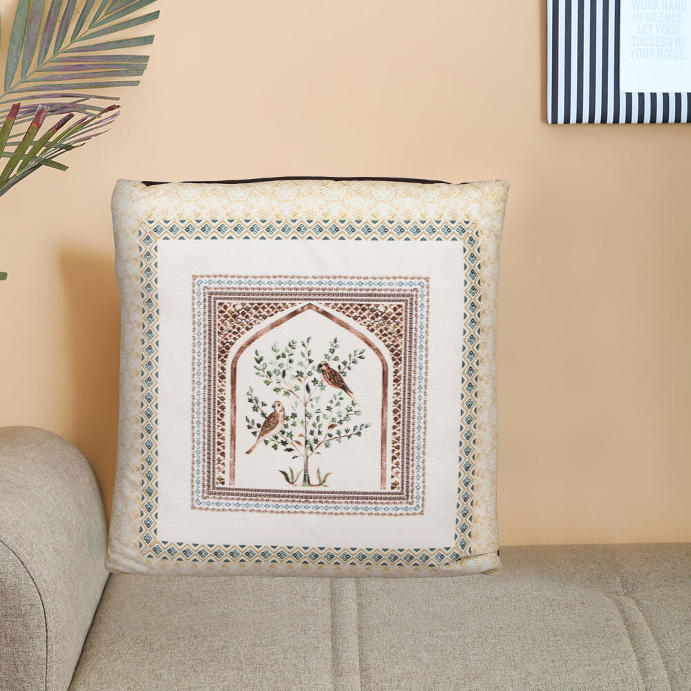 Home Beautiful                         White Polyester Cushion Cover