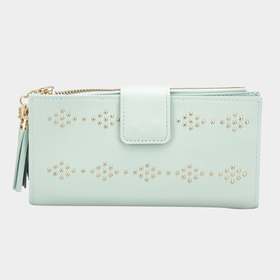 Women's Mint Polyurethane Hand Pouch, , large image number null