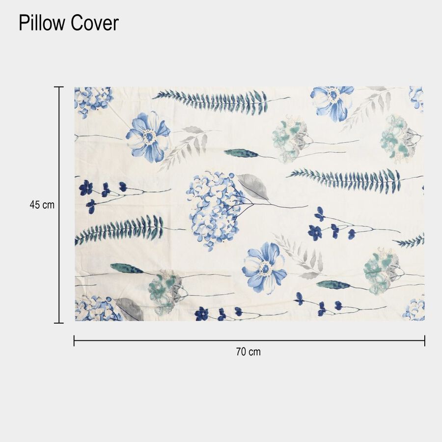 Light Blue Cotton Double Bedsheet With Pillow Cover, , large image number null