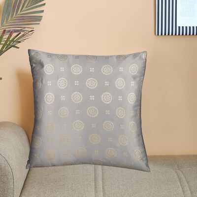 Grey Polyester Cushion Cover