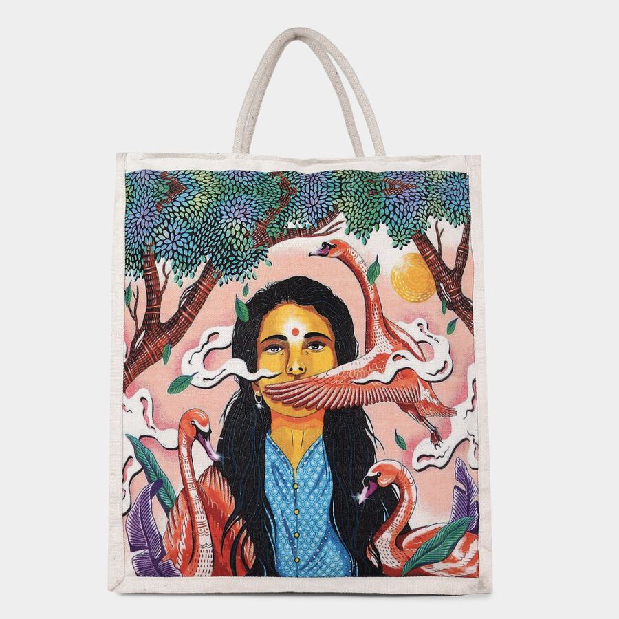 Women's Printed Canvas Tote Bag, Medium, , large image number null