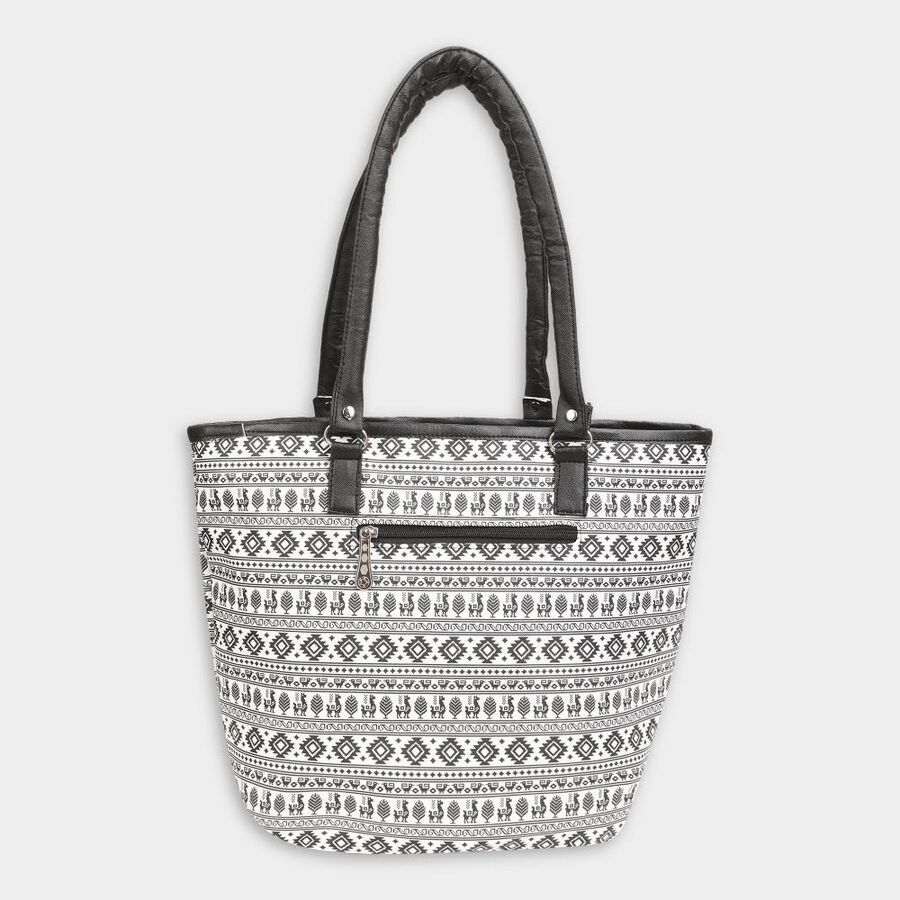 Women's White Polyurethane Tote Bag, , large image number null