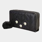 Women's Black Polyurethane Clutch Bag, , small image number null