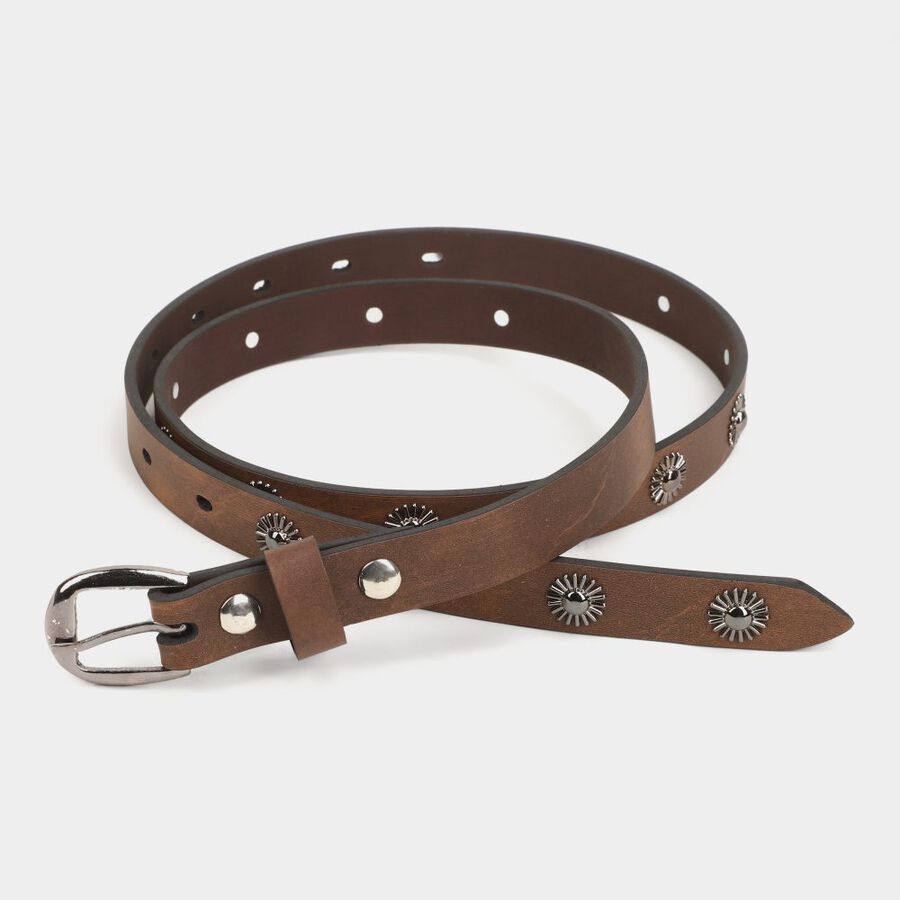 Women's Brown Polyurethane Belt, , large image number null