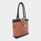 Women's Tan Polyurethane Tote Bag, , small image number null
