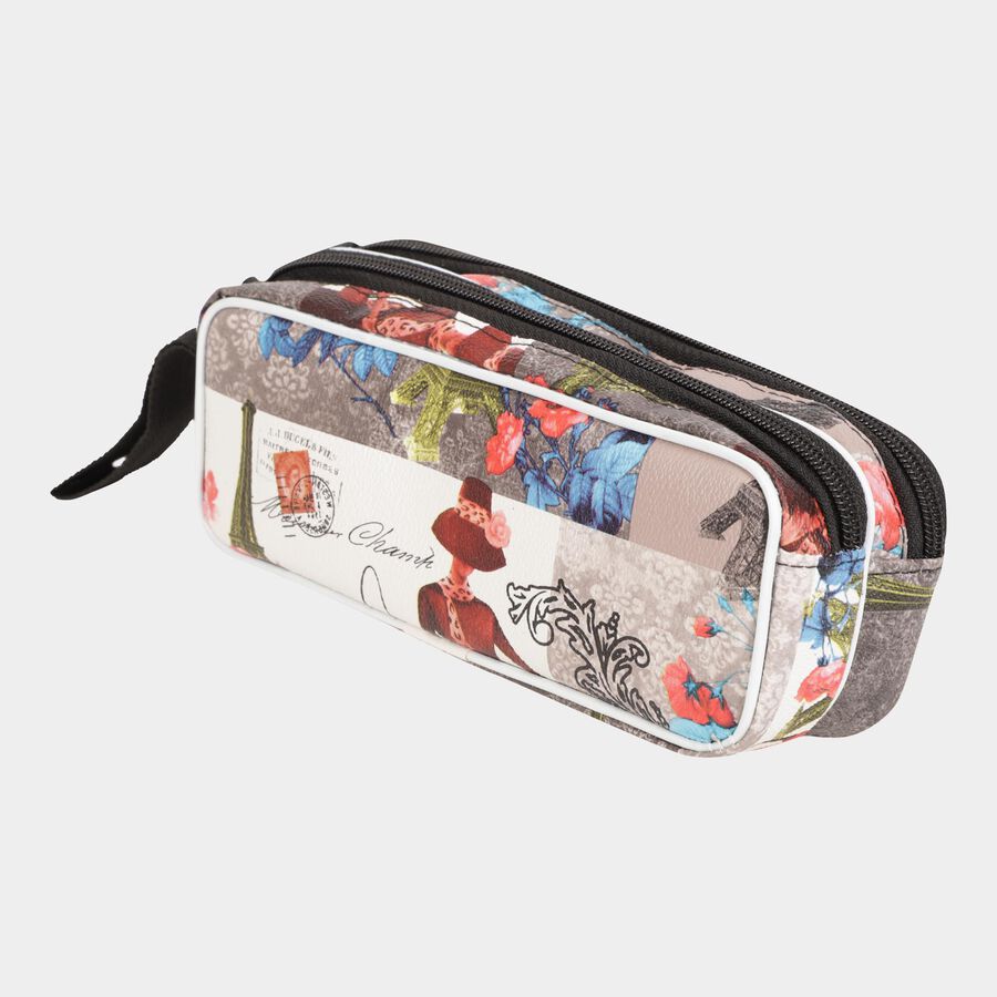 1 Pc. Fabric Pencil Pouch - Colour/Design May Vary, , large image number null