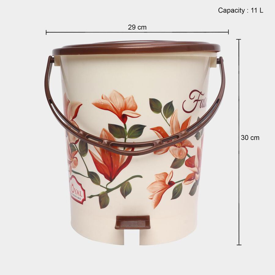 11 L Brown Plastic Dustbin, , large image number null