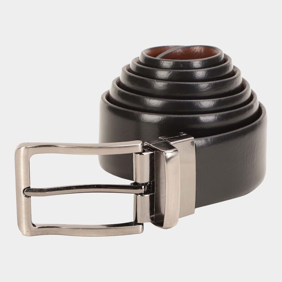 Men's Black Leather Formal Belt, , large image number null