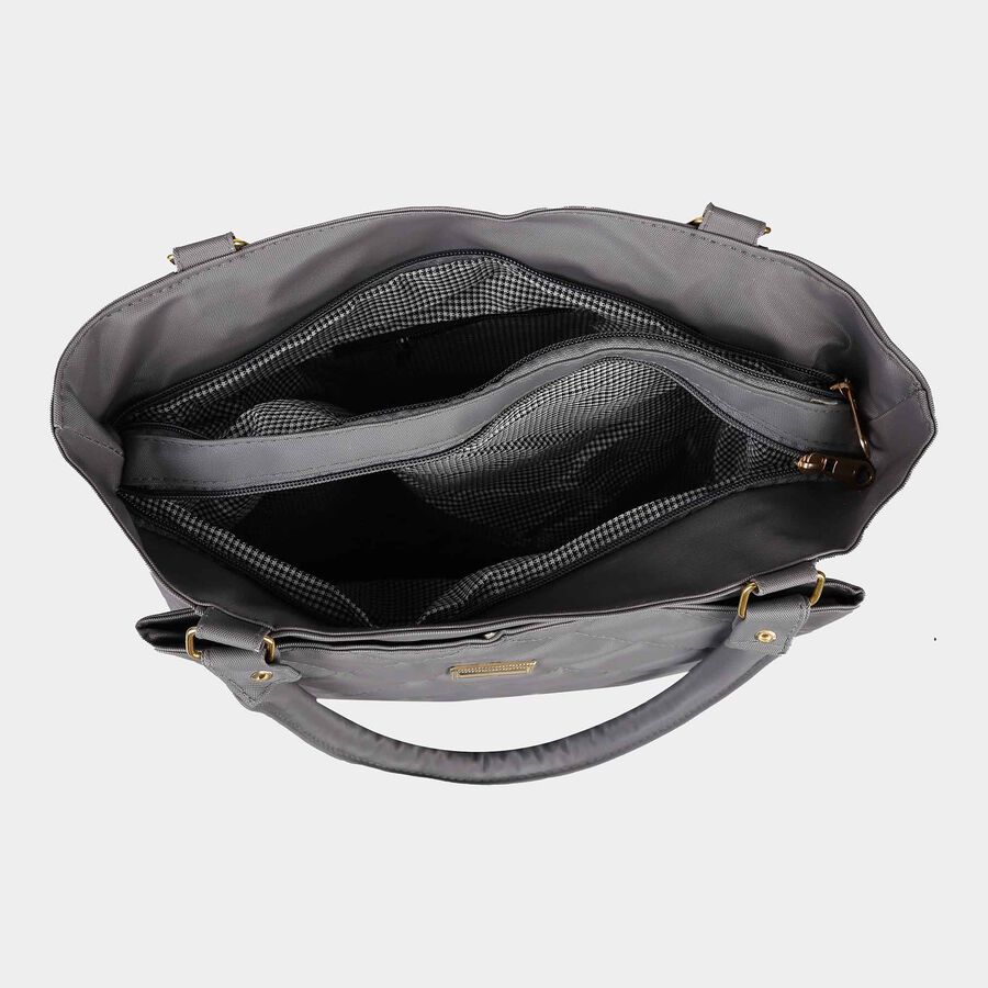 Women's Grey Polyurethane Tote Bag, , large image number null