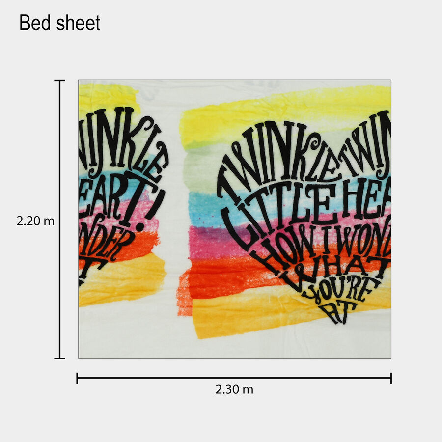 White Printed Polyester Blanket, , large
