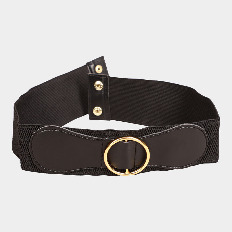Women's Black Polyurethane Belt, , large image number null