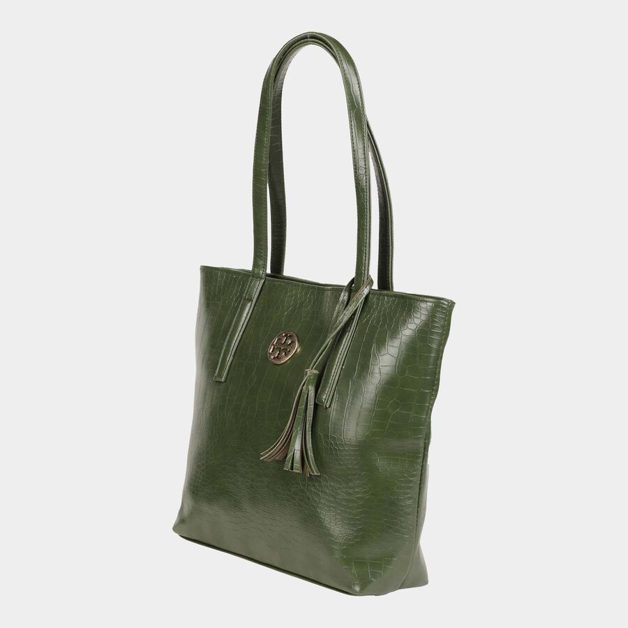 Women's Polyurethane Tote Bag, Textured, Medium Size, , large image number null