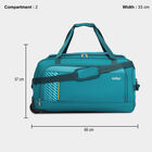 2 WheelsLight Blue Polyester Duffle Trolley, , small