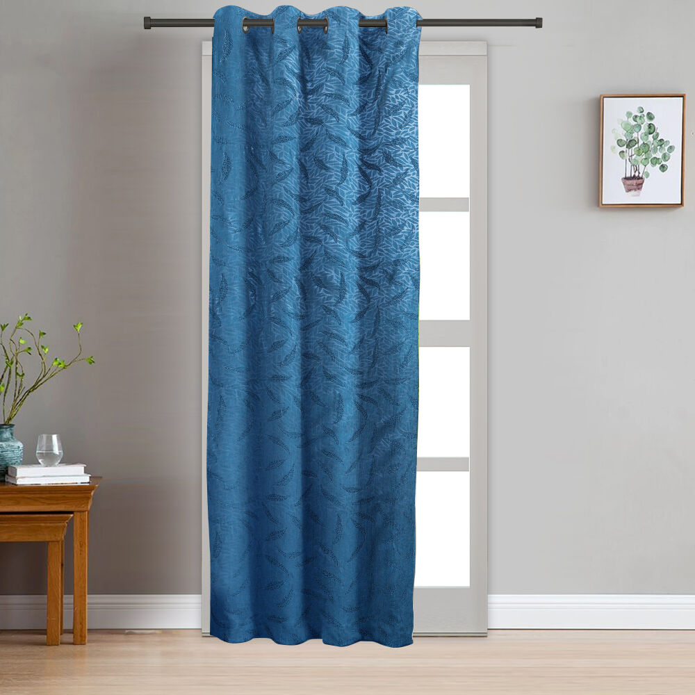 Home Beautiful                         9ft. Dark Blue Microfiber Long Door Curtain