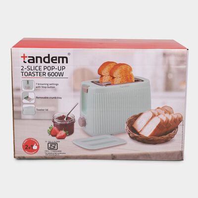 600W 2-Slice Pop Up Toaster