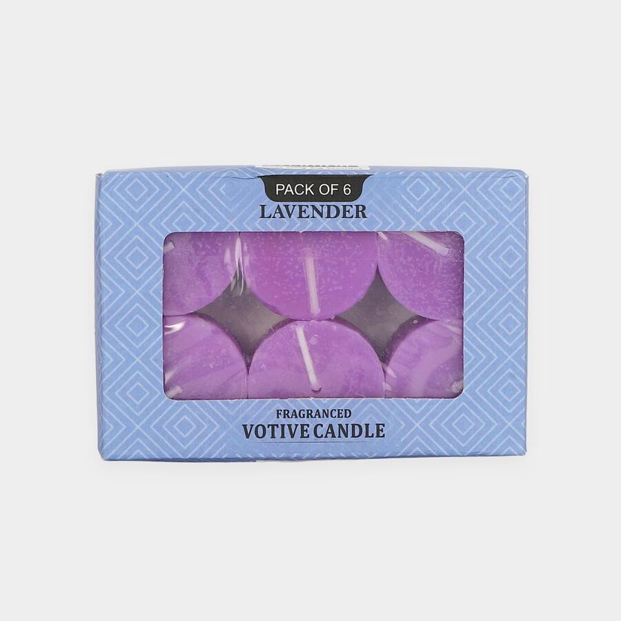 Fragranced Candels Lavender Flavoured Pack Of 6Pcs, , large