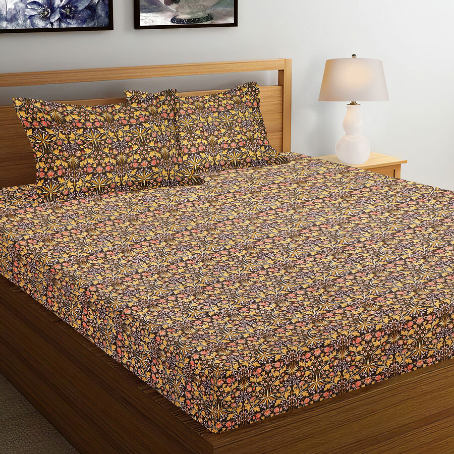 120 GSM Brown Microfiber Double Bedsheet, , large image number null